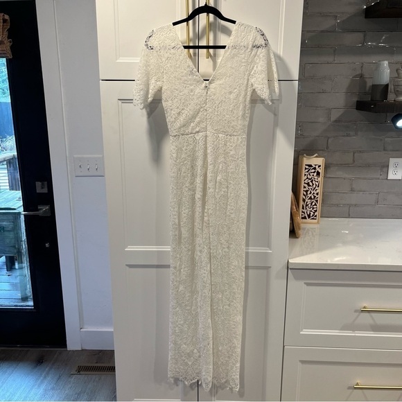 Lulu’s White Glorious Love Lace V-neck Jumpsuit - Picture 6 of 13